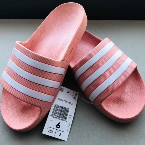 blush adidas slides